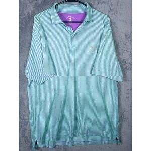 East Lake Golf Atlanta Fairway & Greene Men's Polo Shirt Green Striped Size XL
